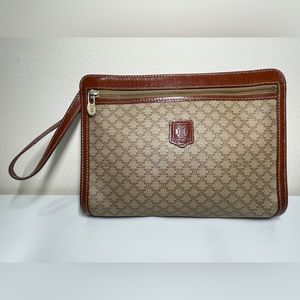 CELINE MACADAM VINTAGE CLUTCH WRISTLET POUCH